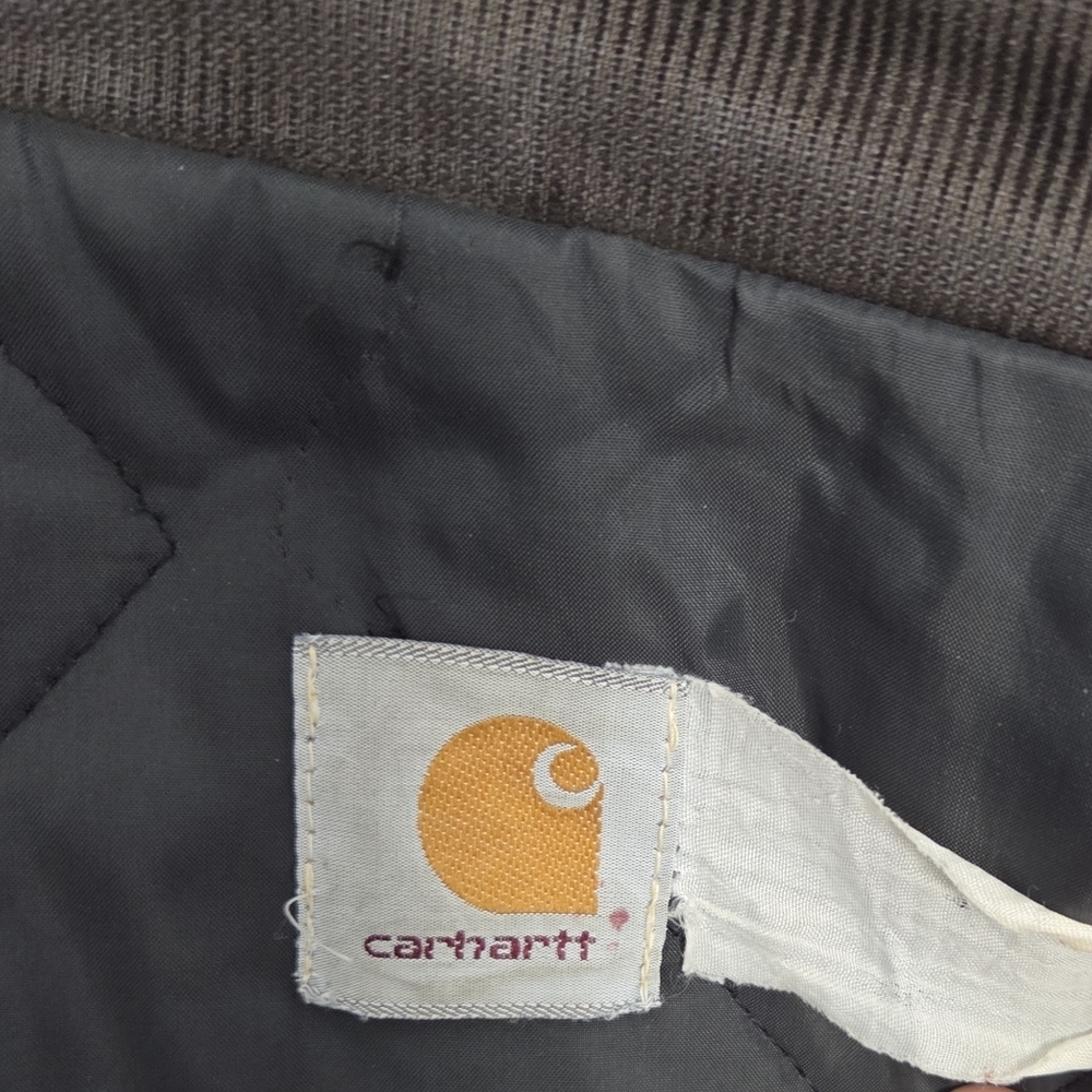 Vintage Carhartt Men's Black Thrashed Distressed Field Chore Jacket Coat L/XL - Picture 5 of 11